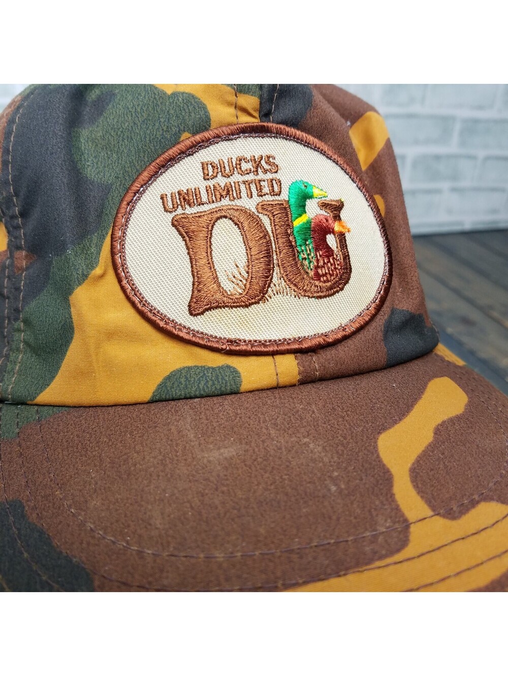 Vintage Ducks Unlimited DU Snapback Trucker Baseball Fishing Outdoor Cap Camo